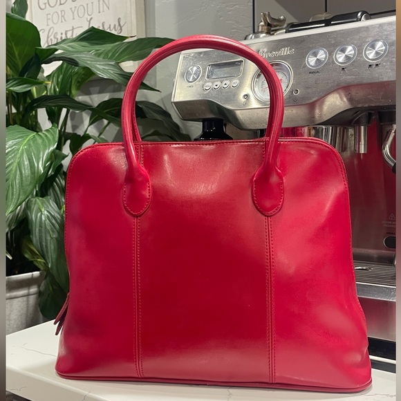 Liz Claiborne Top Handle Red Tote Bag - Picture 3 of 10